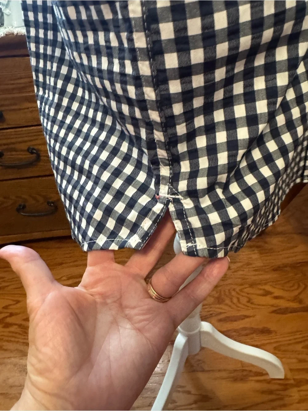 Columbia Men’s fishing navy & White Gingham Short-Sleeve Button-Down Shirt